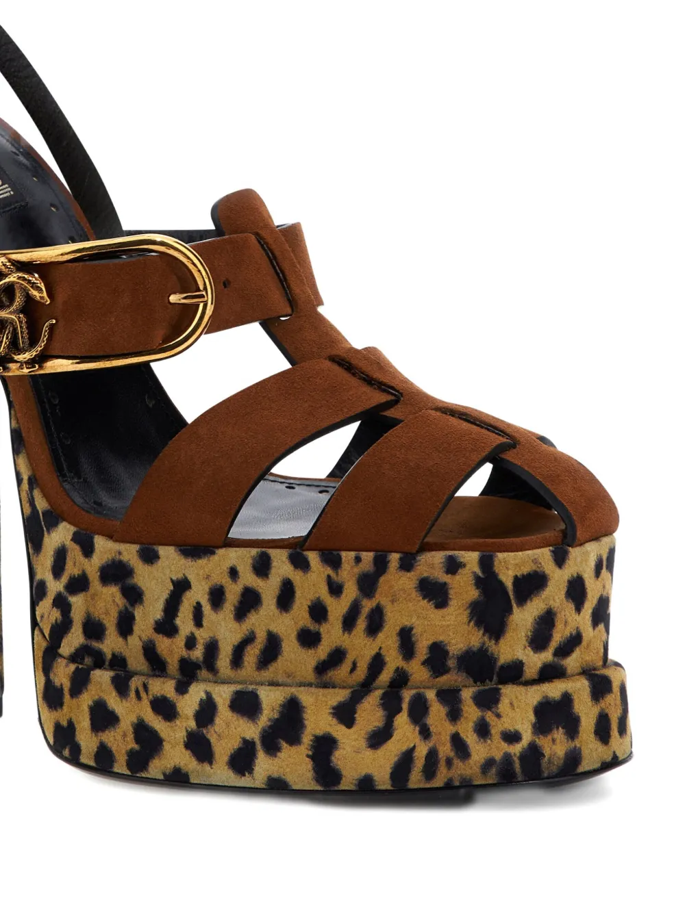 Roberto Cavalli platform buckle-detail sandals Brown