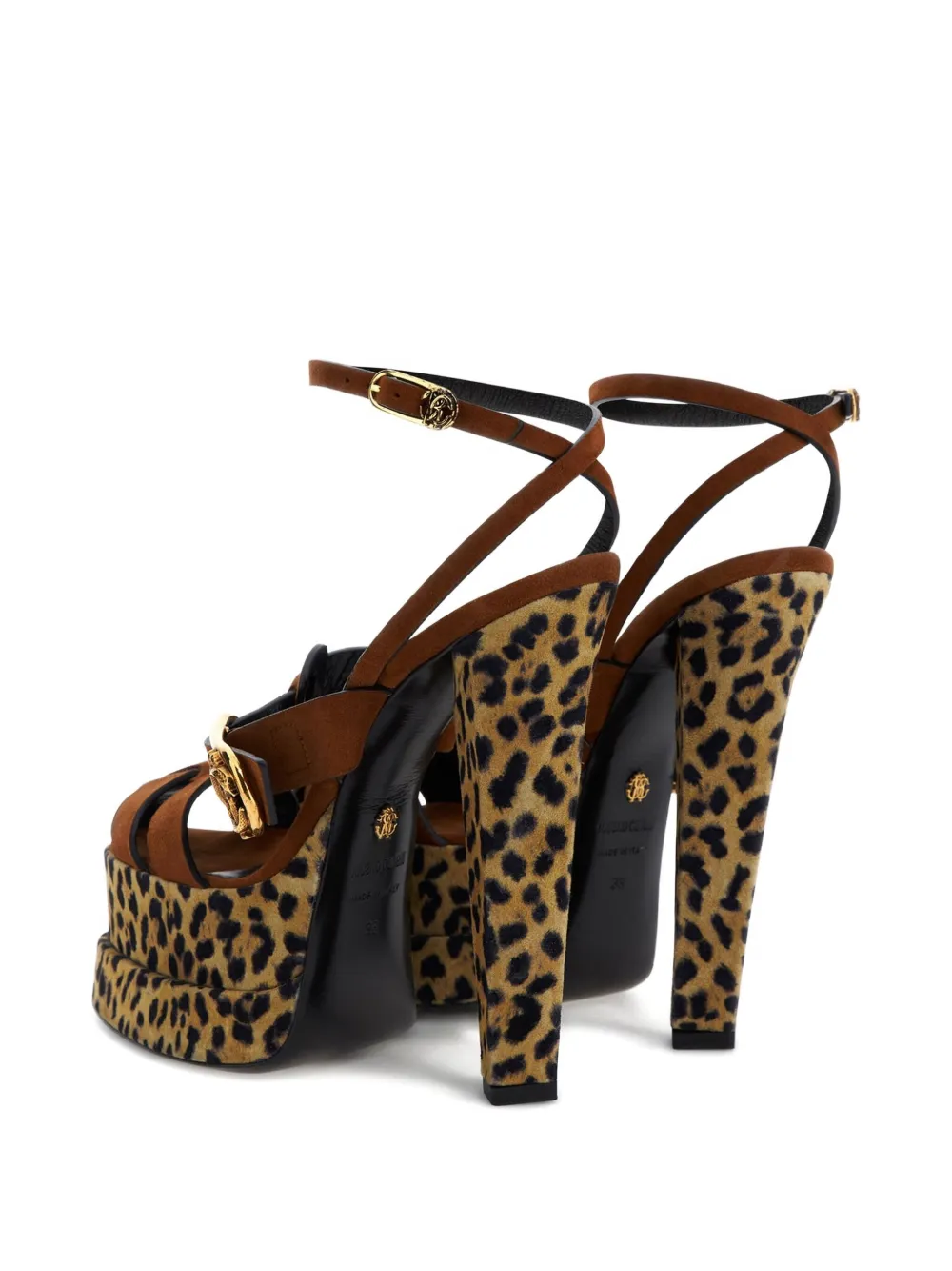 Roberto Cavalli platform buckle-detail sandals Brown
