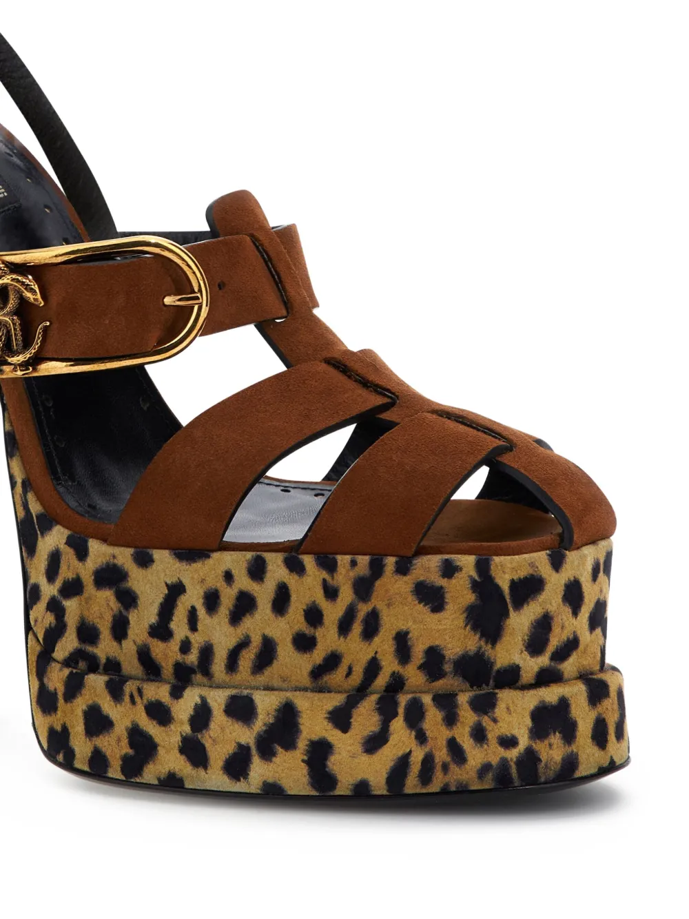 Roberto Cavalli platform buckle-detail sandals Brown