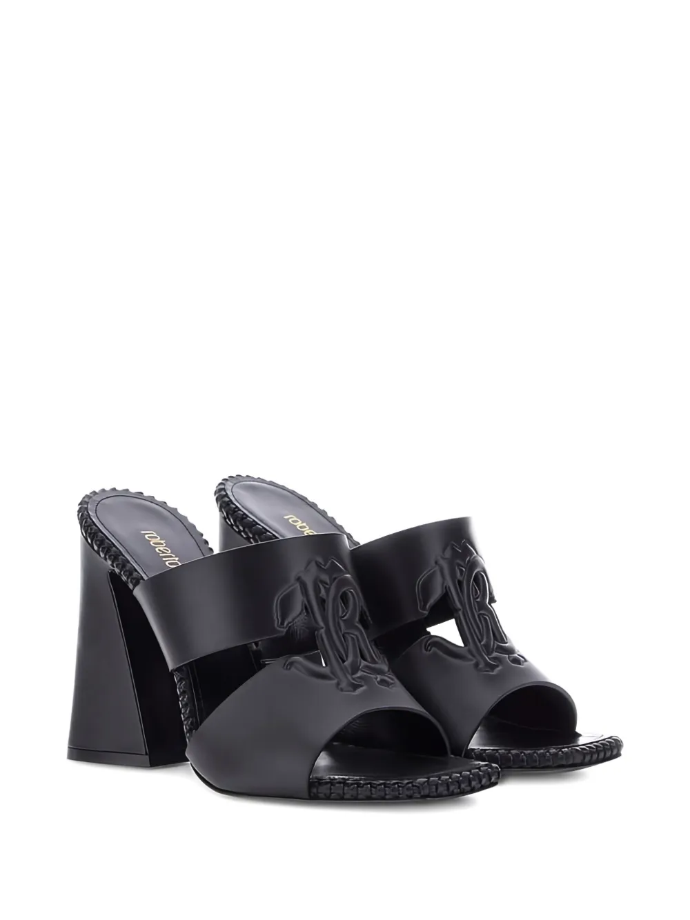 Roberto Cavalli logo-embossed sandals Black