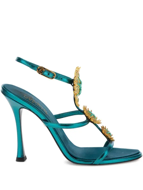 Roberto Cavalli sandalias con apliques de flor