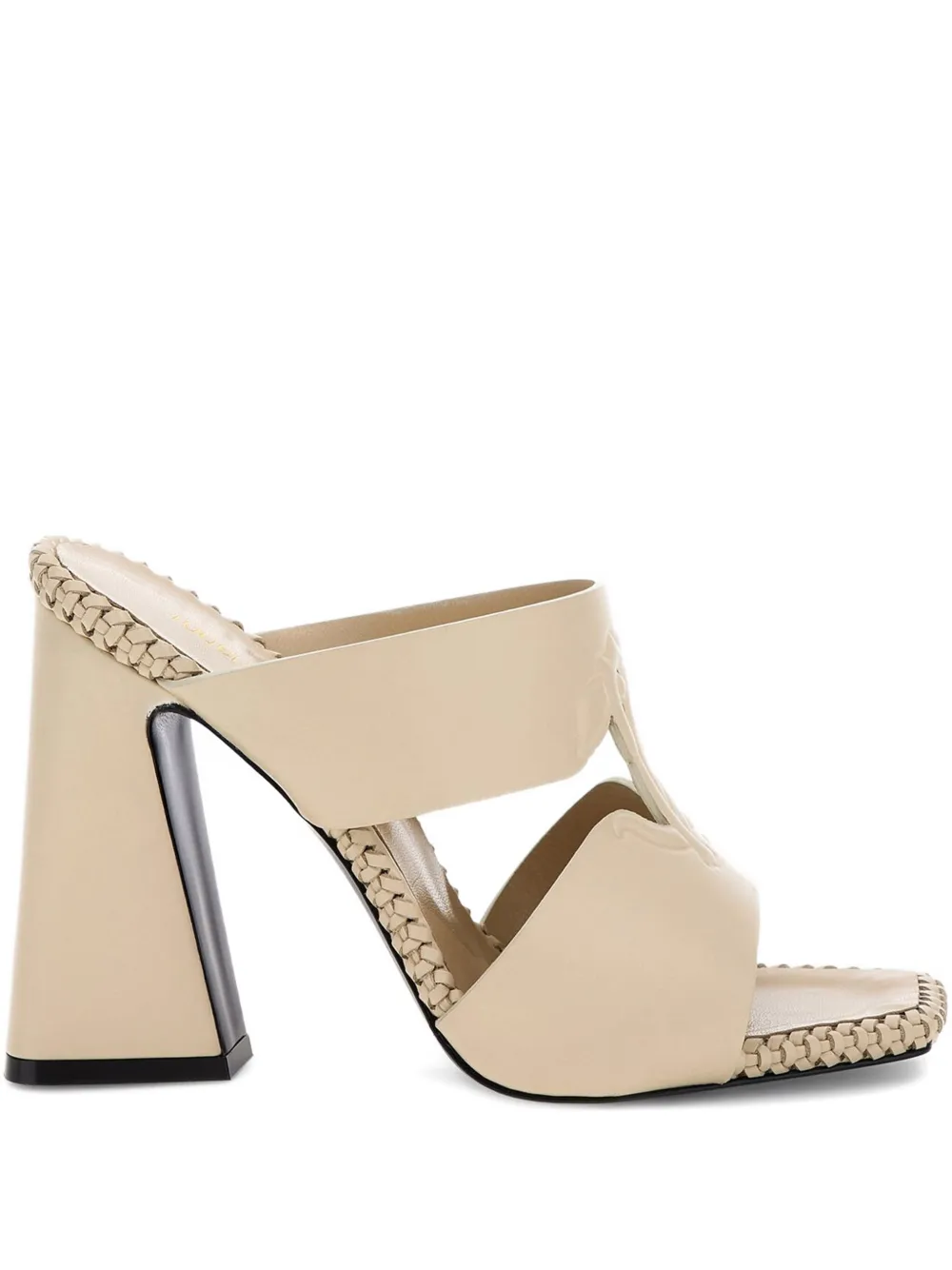 Roberto Cavalli braided-trim block-heel sandals Neutrals