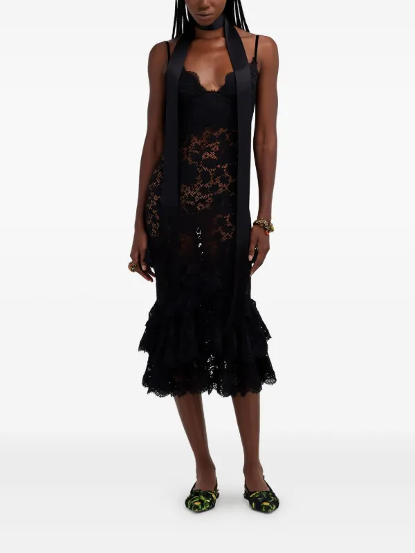 Roberto Cavalli Lace Dress - Female Dresses Black
