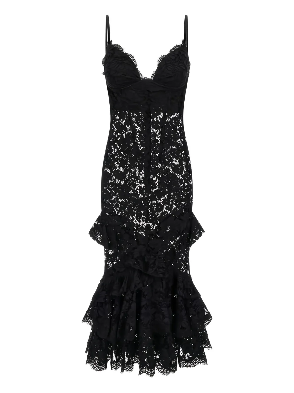 Roberto Cavalli lace ruffled dress | Black | Image 1