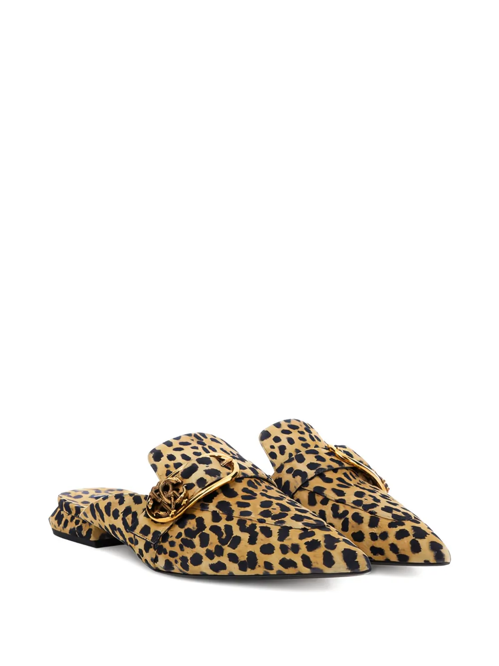Roberto Cavalli leopard-print pointed-toe flat pump Brown