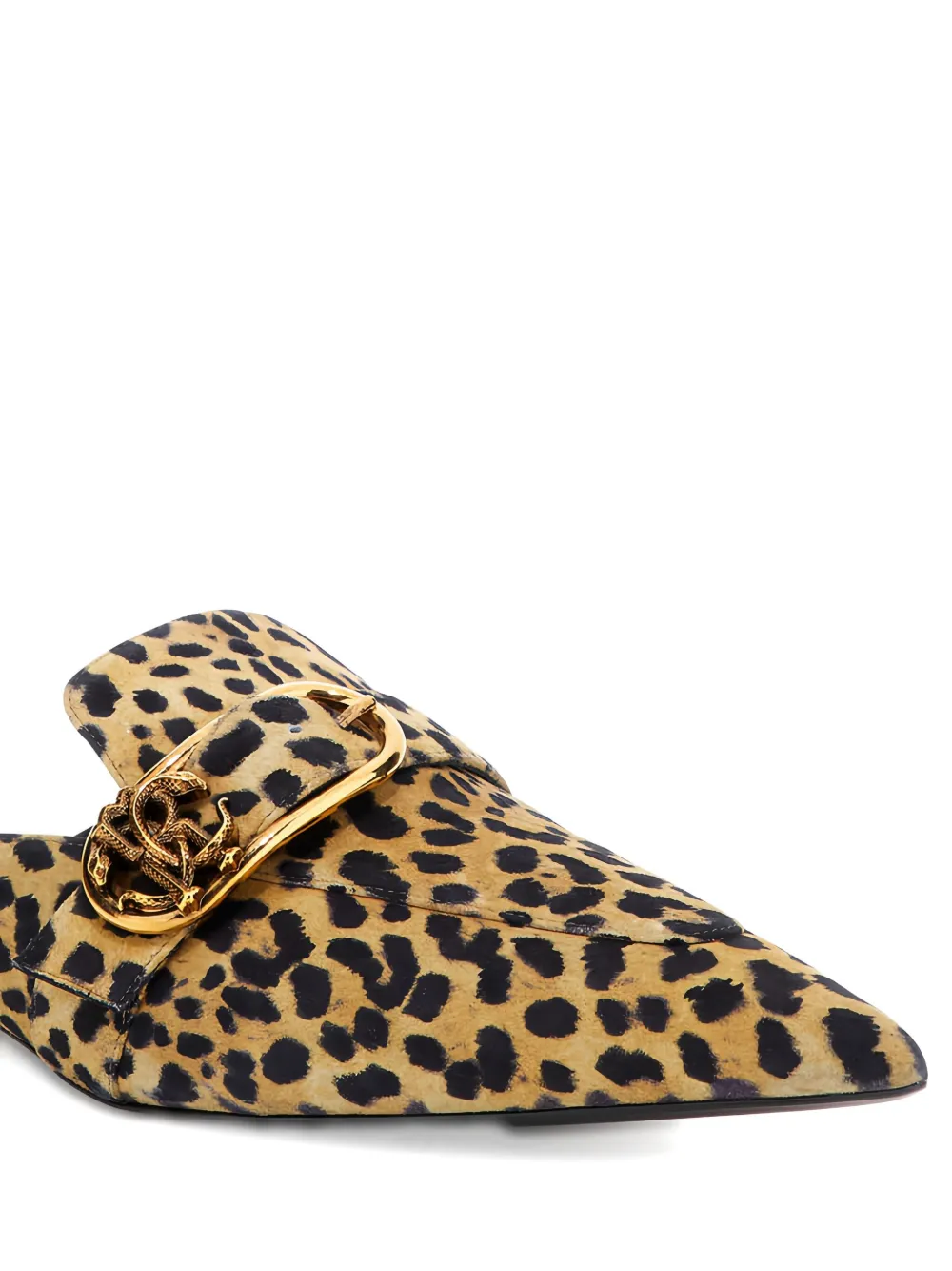 Roberto Cavalli leopard-print pointed-toe flat pump Brown
