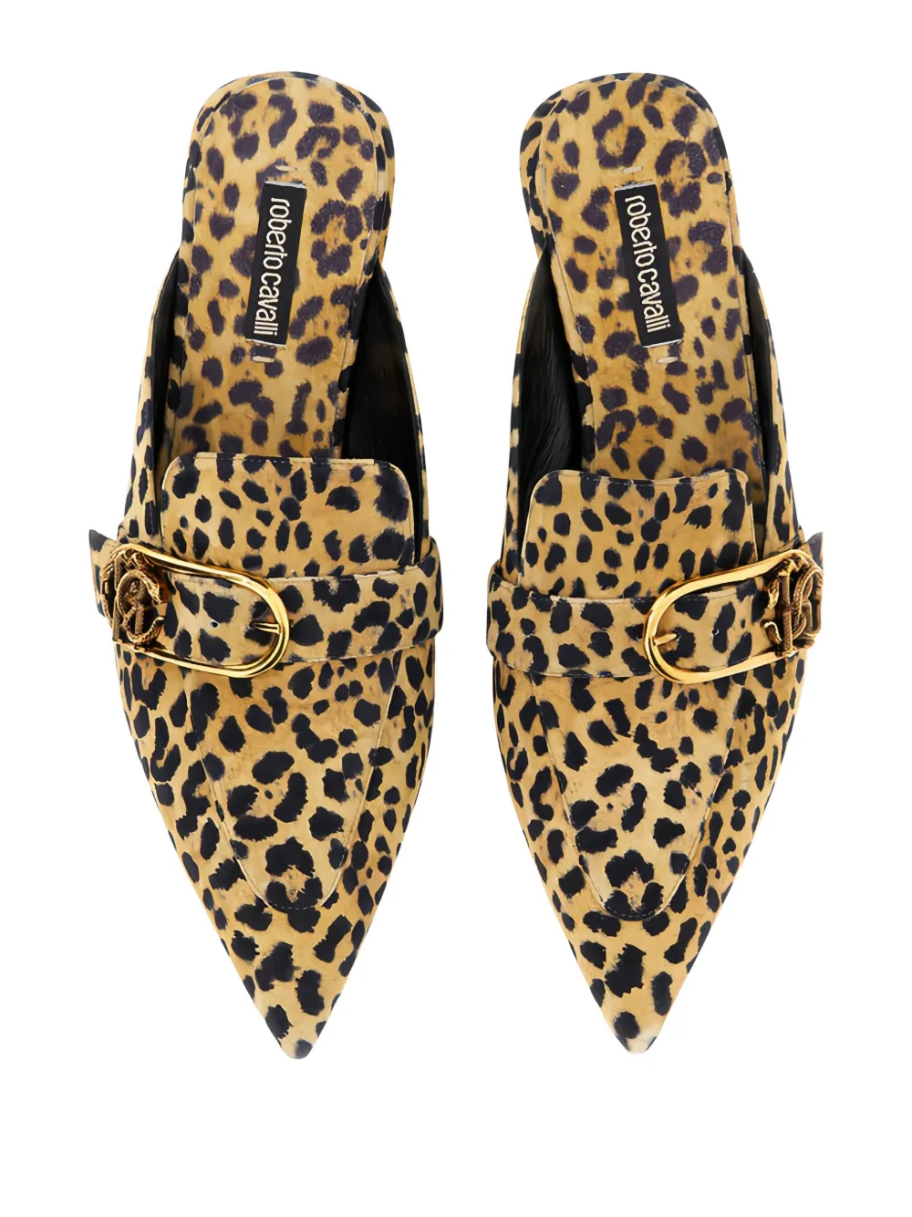 Roberto Cavalli leopard-print pointed-toe flat pump Brown