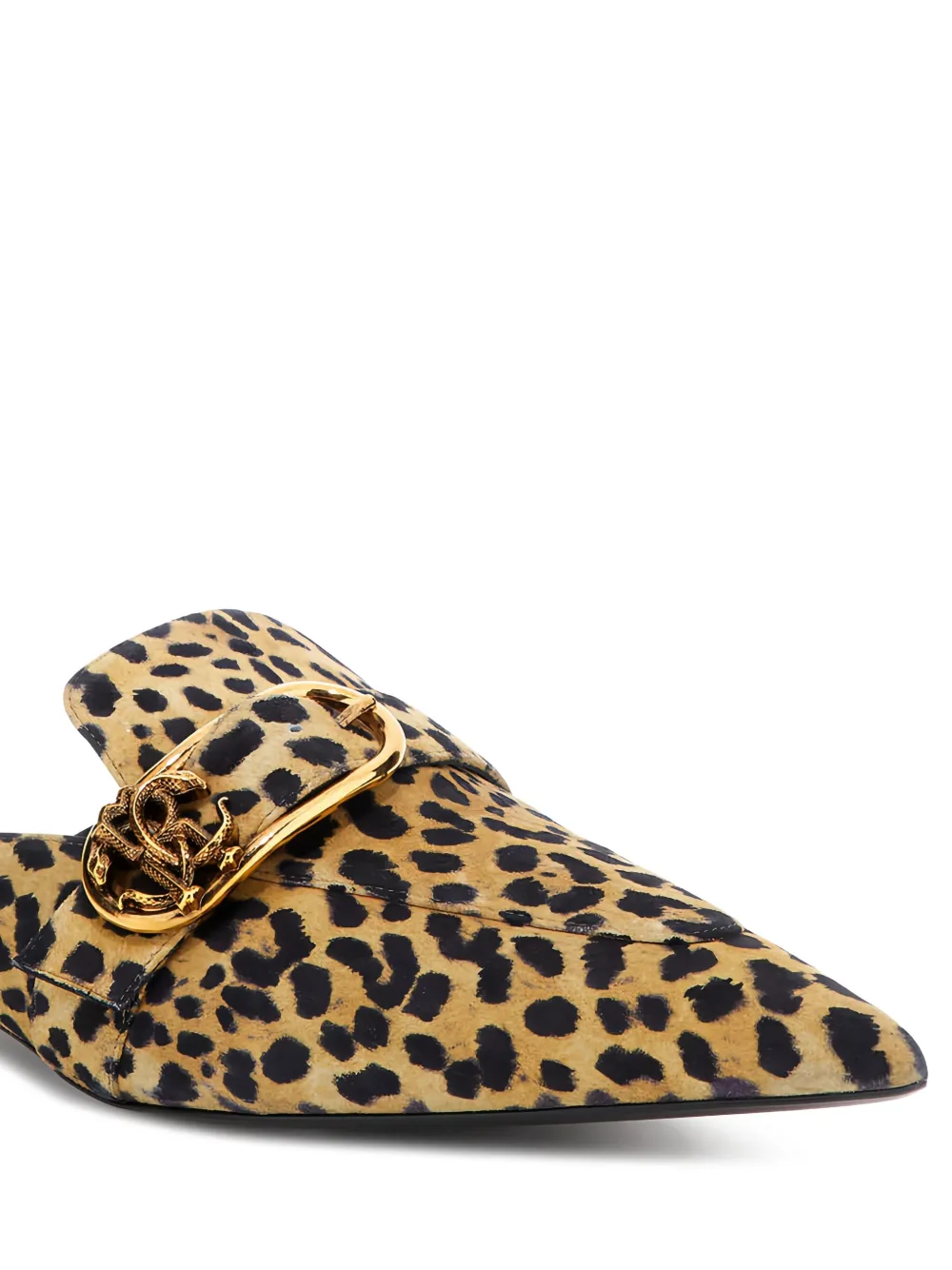 Roberto Cavalli leopard-print pointed-toe flat pumps Brown