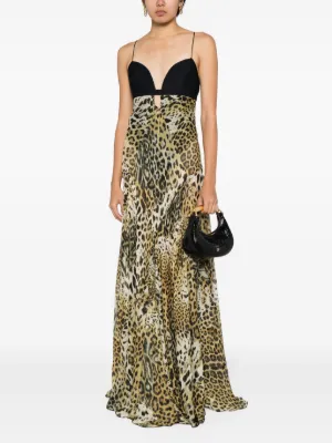 robertocavalli　ロングドレス Luxe Style/リュクススタイル】ビジュー/ シアー/ スリット