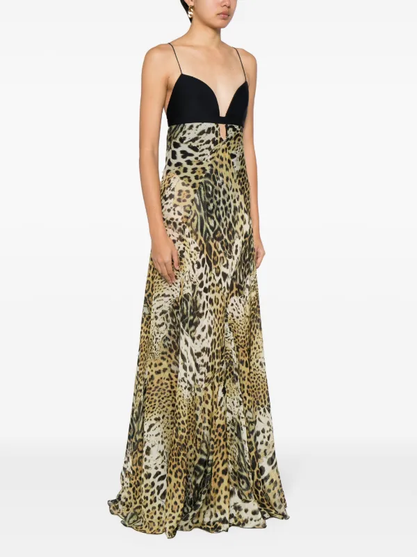 Roberto Cavalli leopard-print Long Dress | FARFETCH