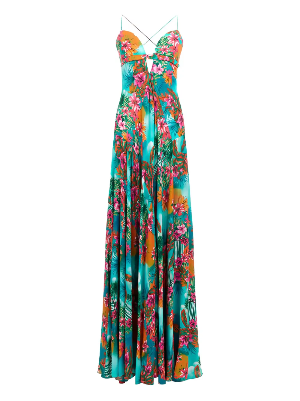 Roberto Cavalli sleeveless floral-print maxi dress | Blue | Image 1