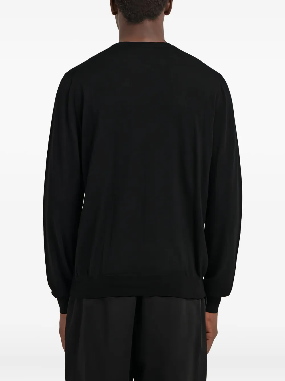 Roberto Cavalli Embroidered Wool Sweater In Black