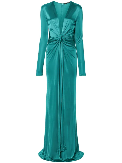Robe longue à col v - Roberto Cavalli - Modalova