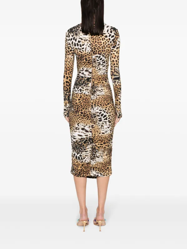 ワンピース ROBERTO CAVALLI JAGUAR SKIN DRESS Abito stampa Jaguar Skin in Marrone da Donna | Roberto Cavalli®