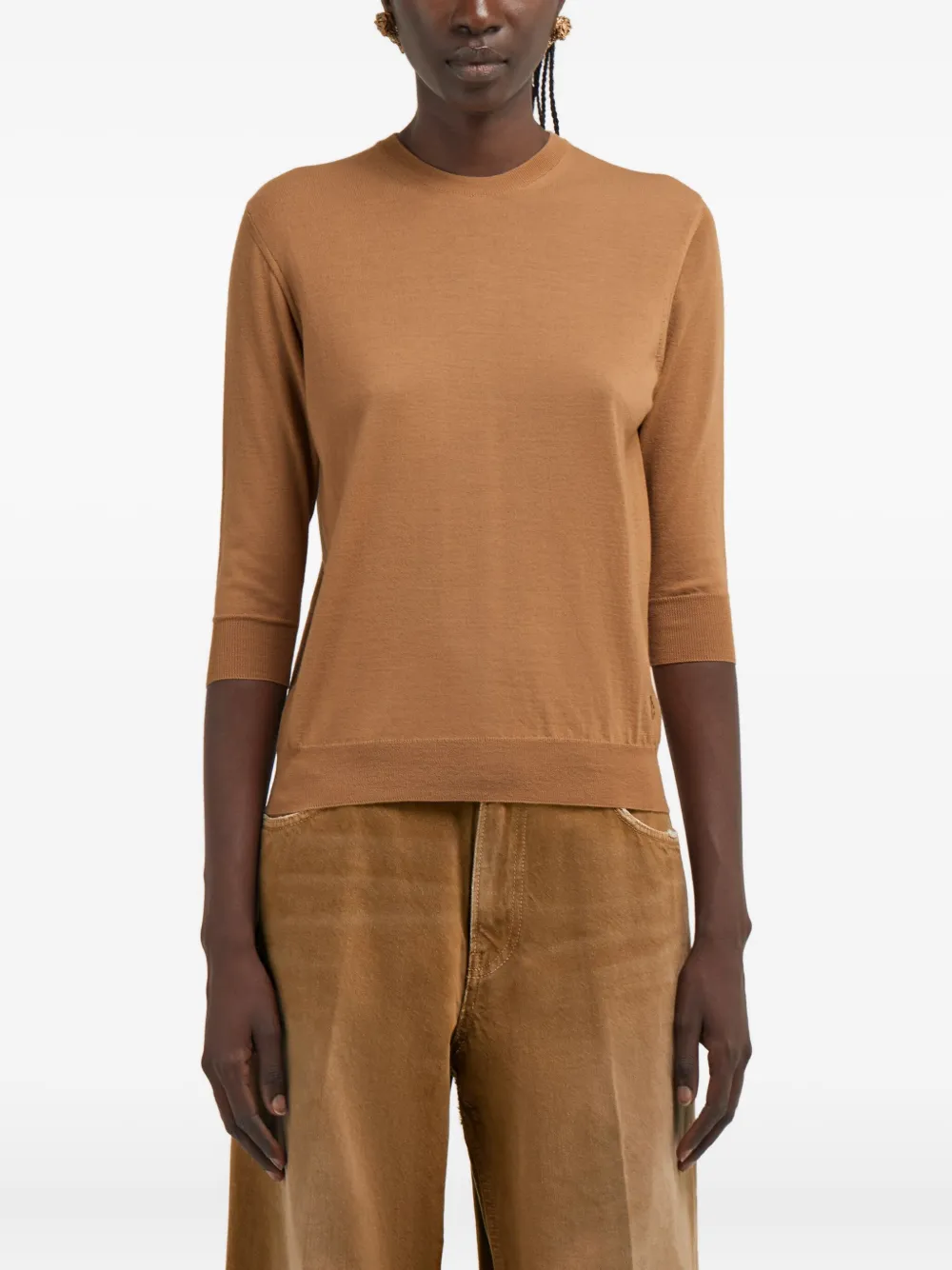 Roberto Cavalli Trui met geborduurd logo Bruin