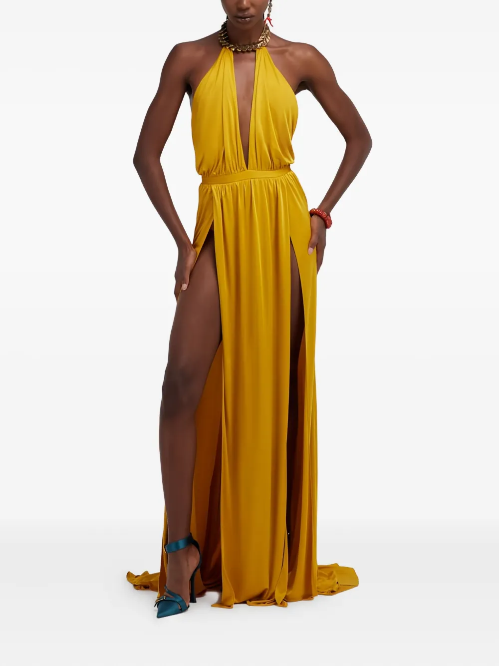 Roberto Cavalli halter-neck split maxi dress | Evening Dresses | Image 2