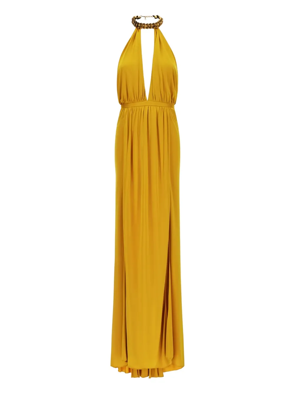 Roberto Cavalli halter-neck split maxi dress | Yellow | Image 1