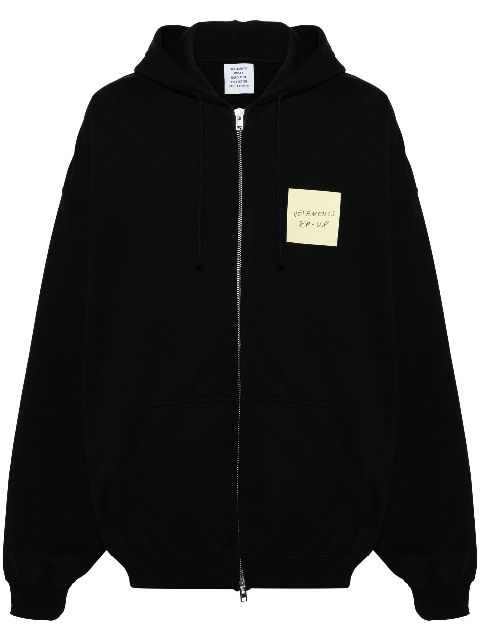 VETEMENTS logo-patch zip-up hoodie