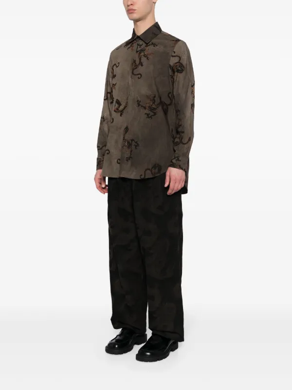 Uma Wang dragon-print long-sleeved Shirt | グリーン | FARFETCH JP