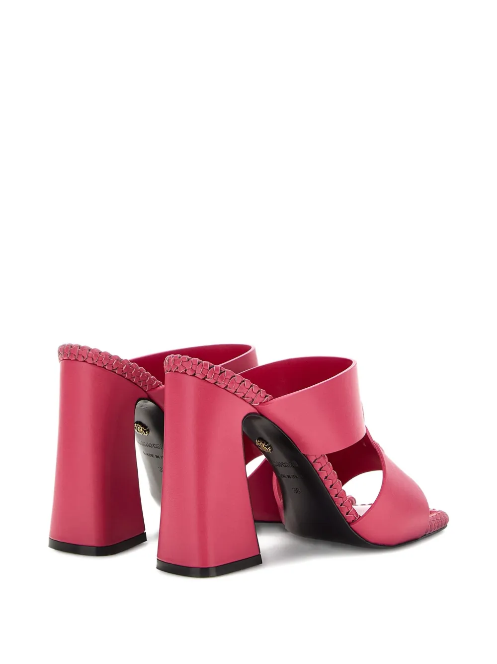 Roberto Cavalli Mirror Snake-embossed mules Pink