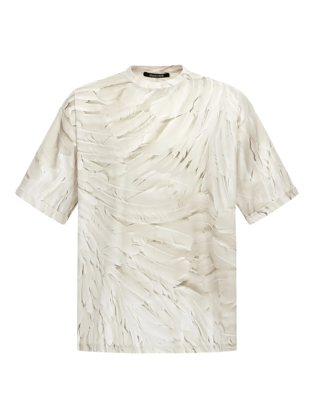 Roberto Cavalli ice-feathers-print T-shirt | White | Image 1