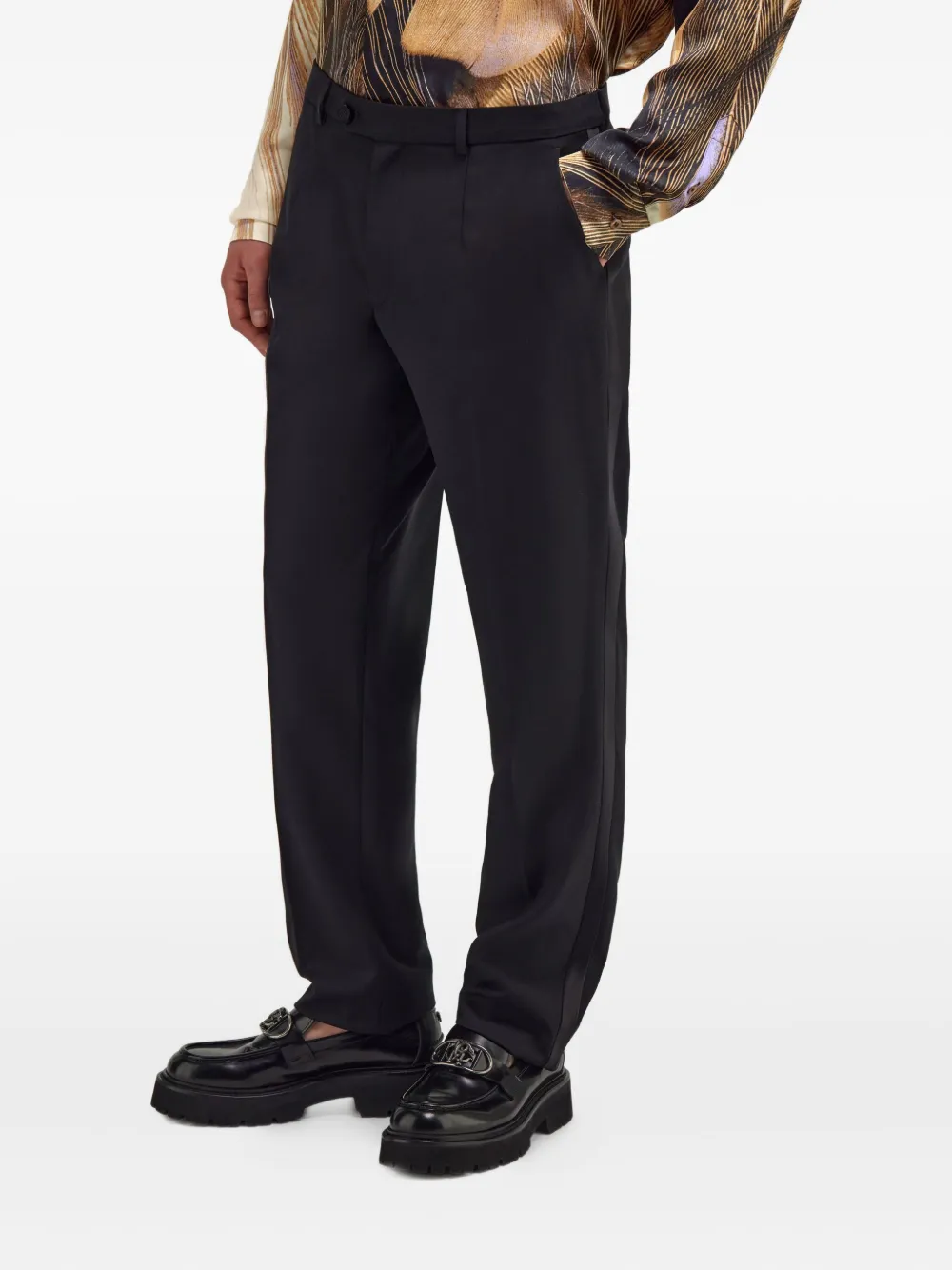 Roberto Cavalli Pleated-front Trousers In Black