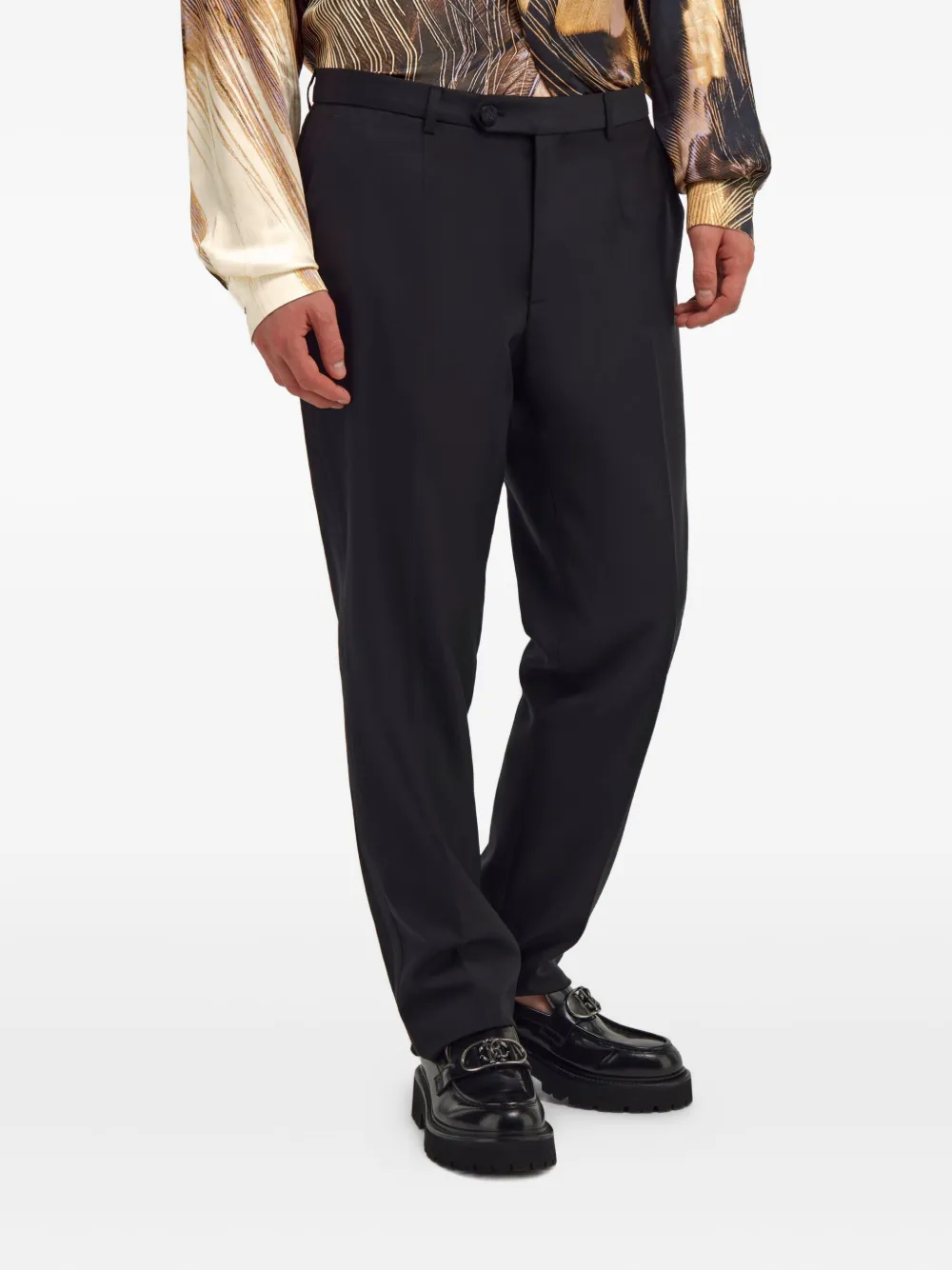 Roberto Cavalli Pleated-front Trousers In Black