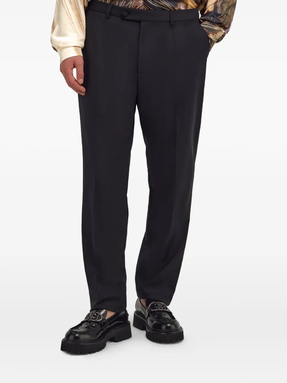 Roberto Cavalli Pleated-front Trousers In Black