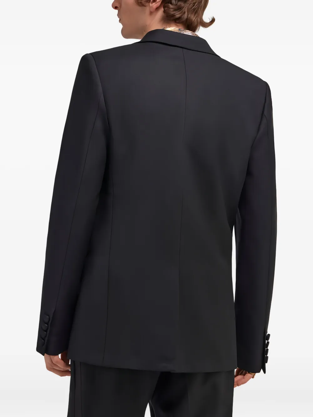 Roberto Cavalli Satin-lapel Single-button Blazer In Black
