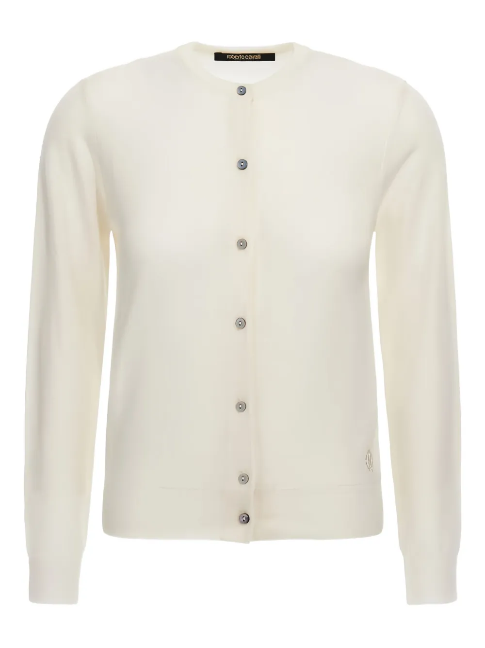 Roberto Cavalli Wool Button-front Cardigan In Neutral