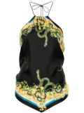 Roberto Cavalli Snake-print halterneck top - Black