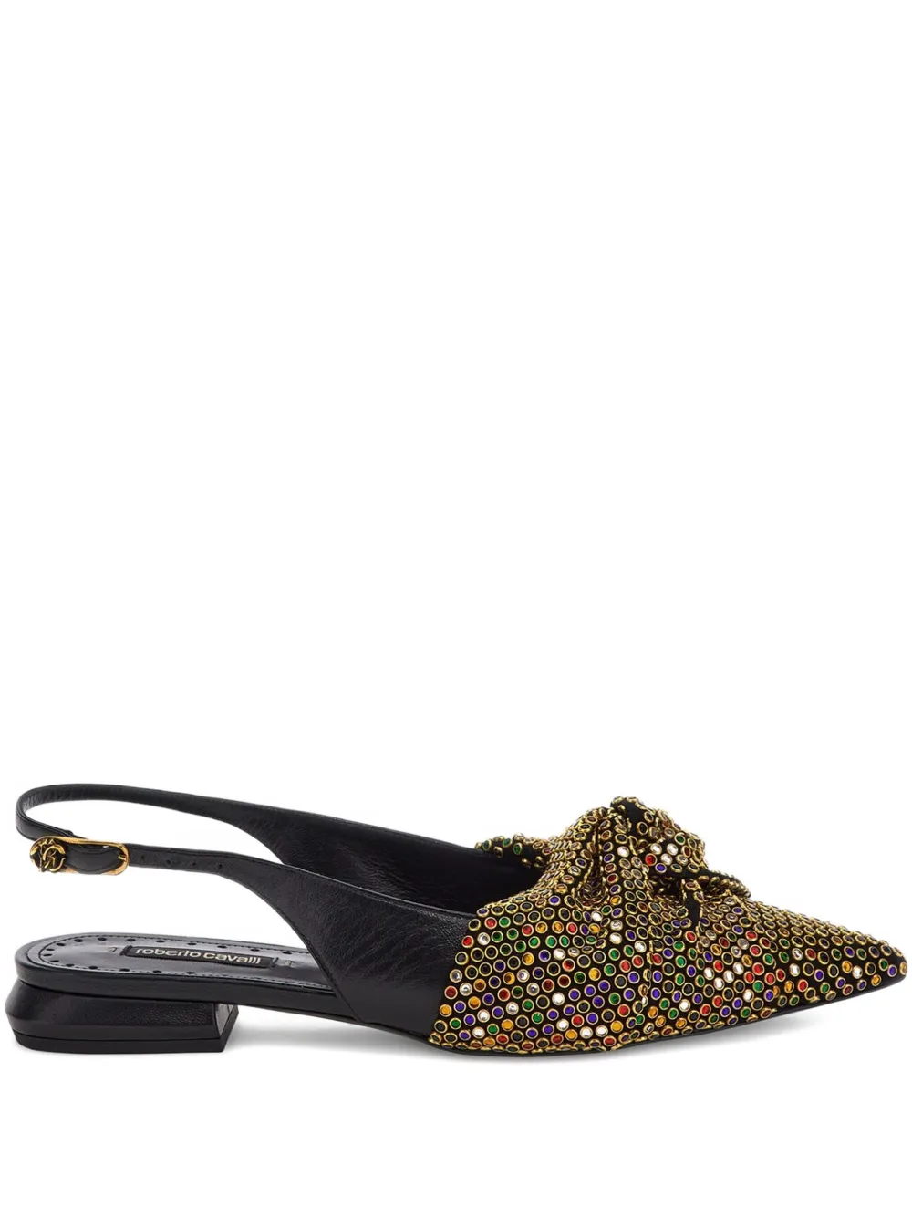 Roberto Cavalli beaded-embellishment flat pumps Brown