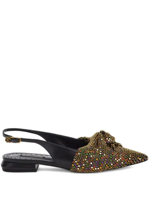 Roberto Cavalli beaded-embellishment flat pumps