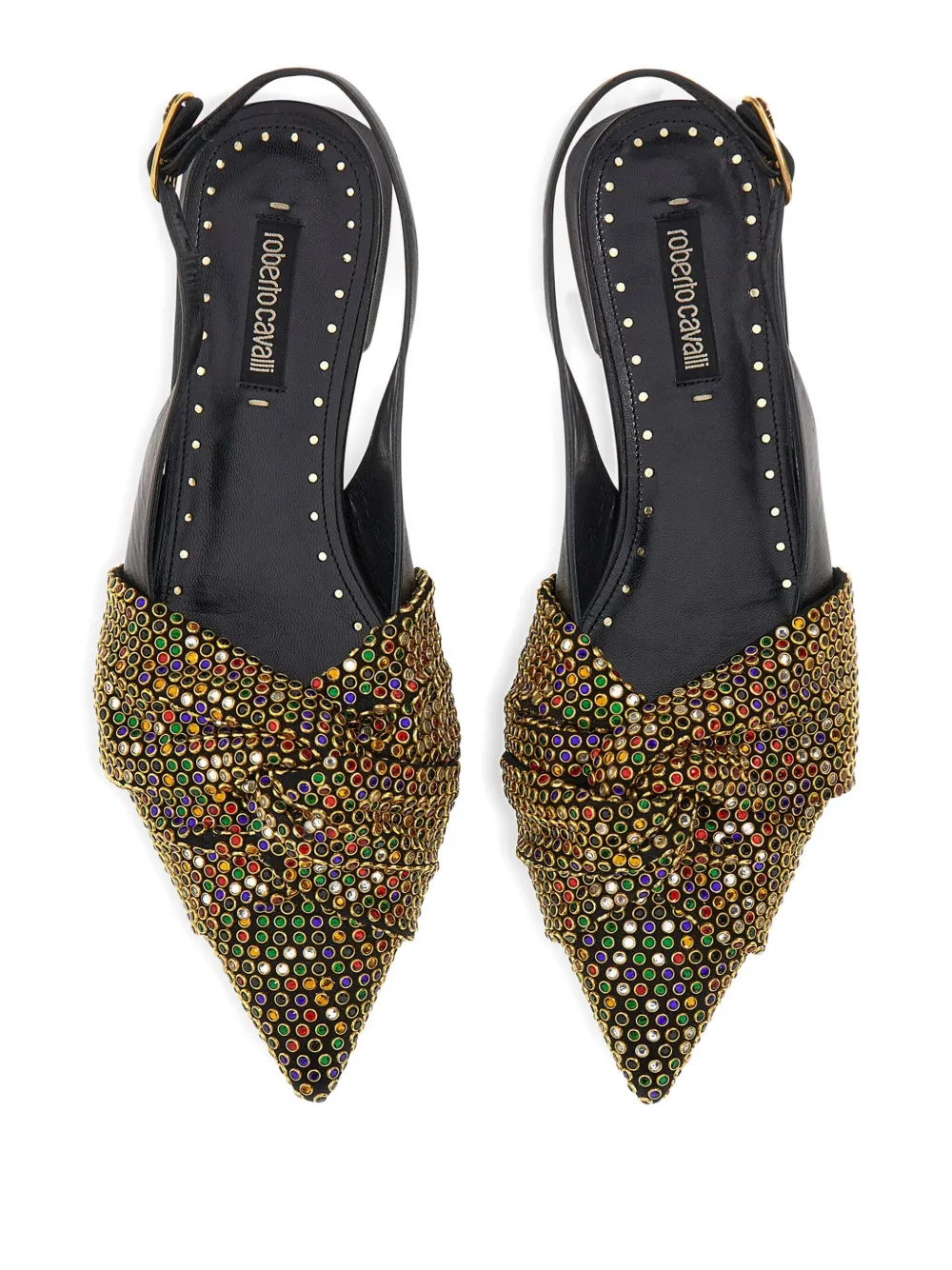 Roberto Cavalli Beaded-embellishment Flat Pumps In Multi