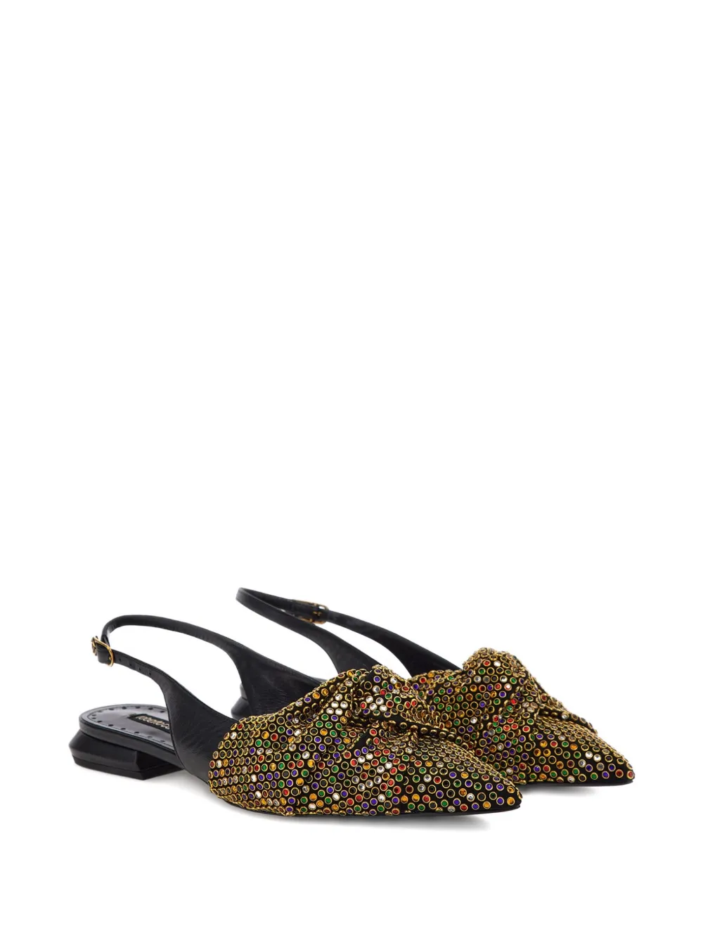 Roberto Cavalli Beaded-embellishment Flat Pumps In Multi