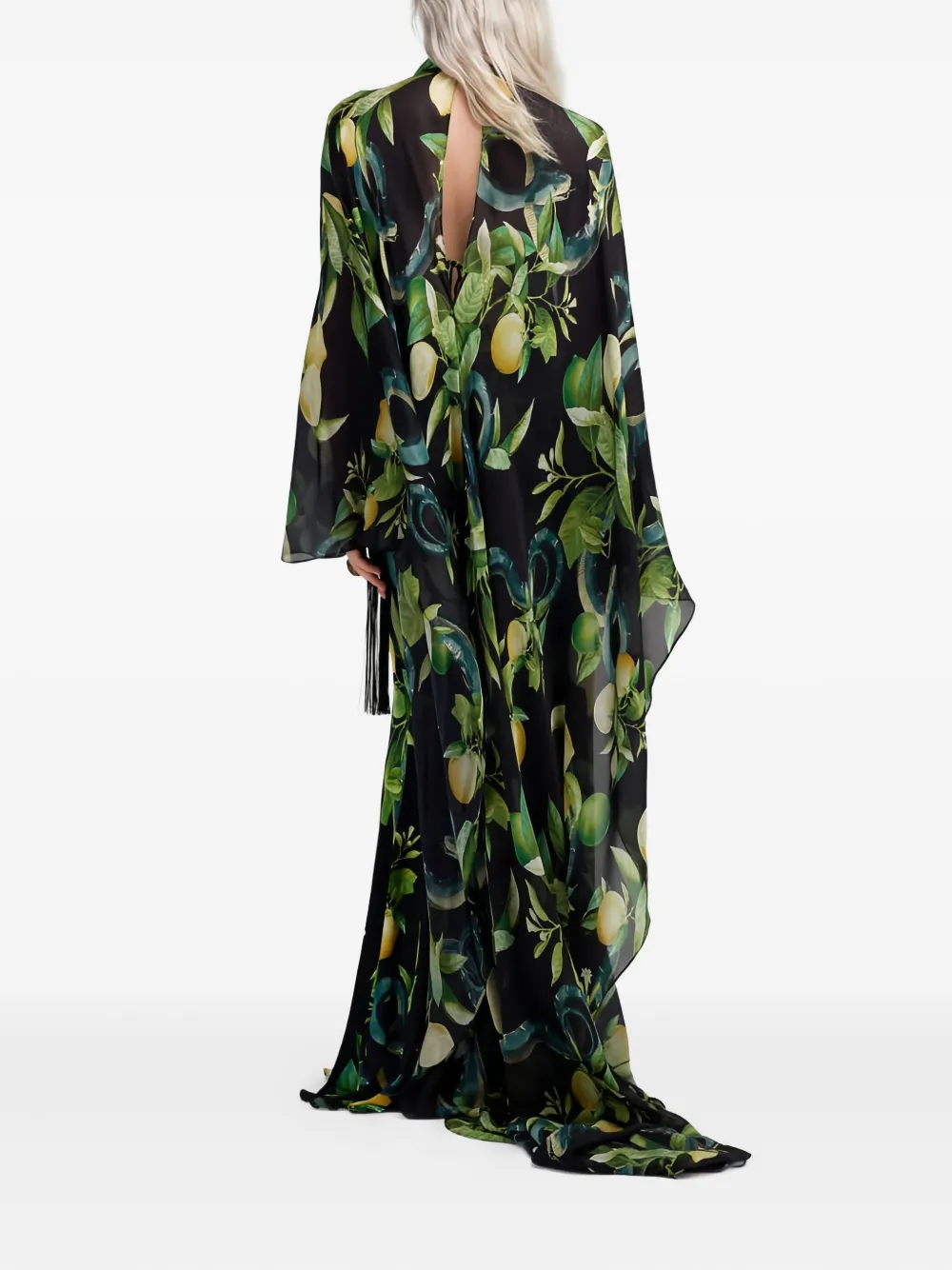 Roberto Cavalli Lemon-print Dress In Green