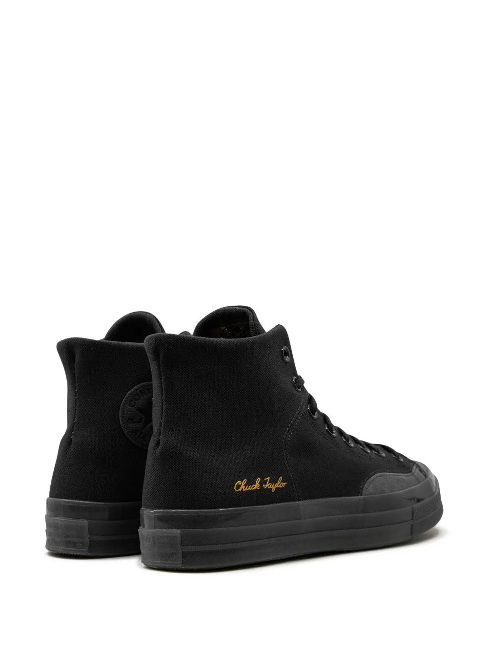Converse Logo Patch High Upper Board Shoes In 黑色
