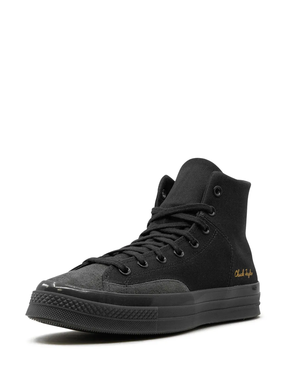 Converse Logo Patch High Upper Board Shoes In 黑色