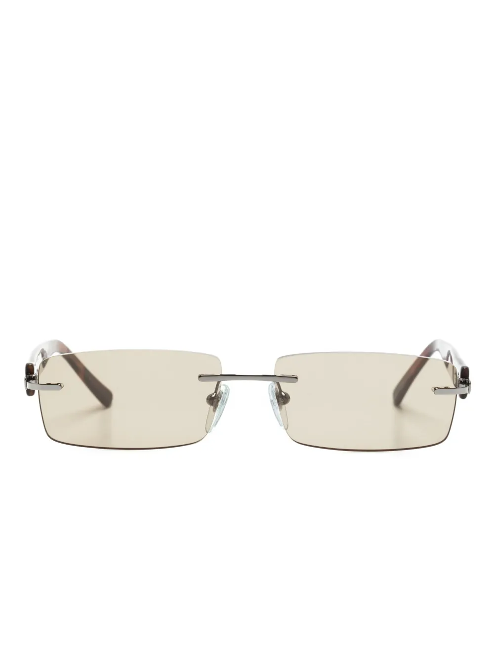 Bvlgari Pre-Owned Zonnebril met rechthoekig montuur Bruin