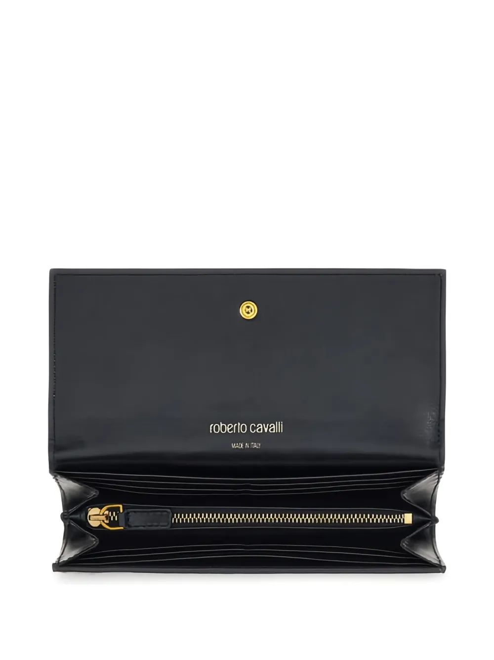 Roberto Cavalli Leopard-print Logo-plaque Wallet In Animal Print