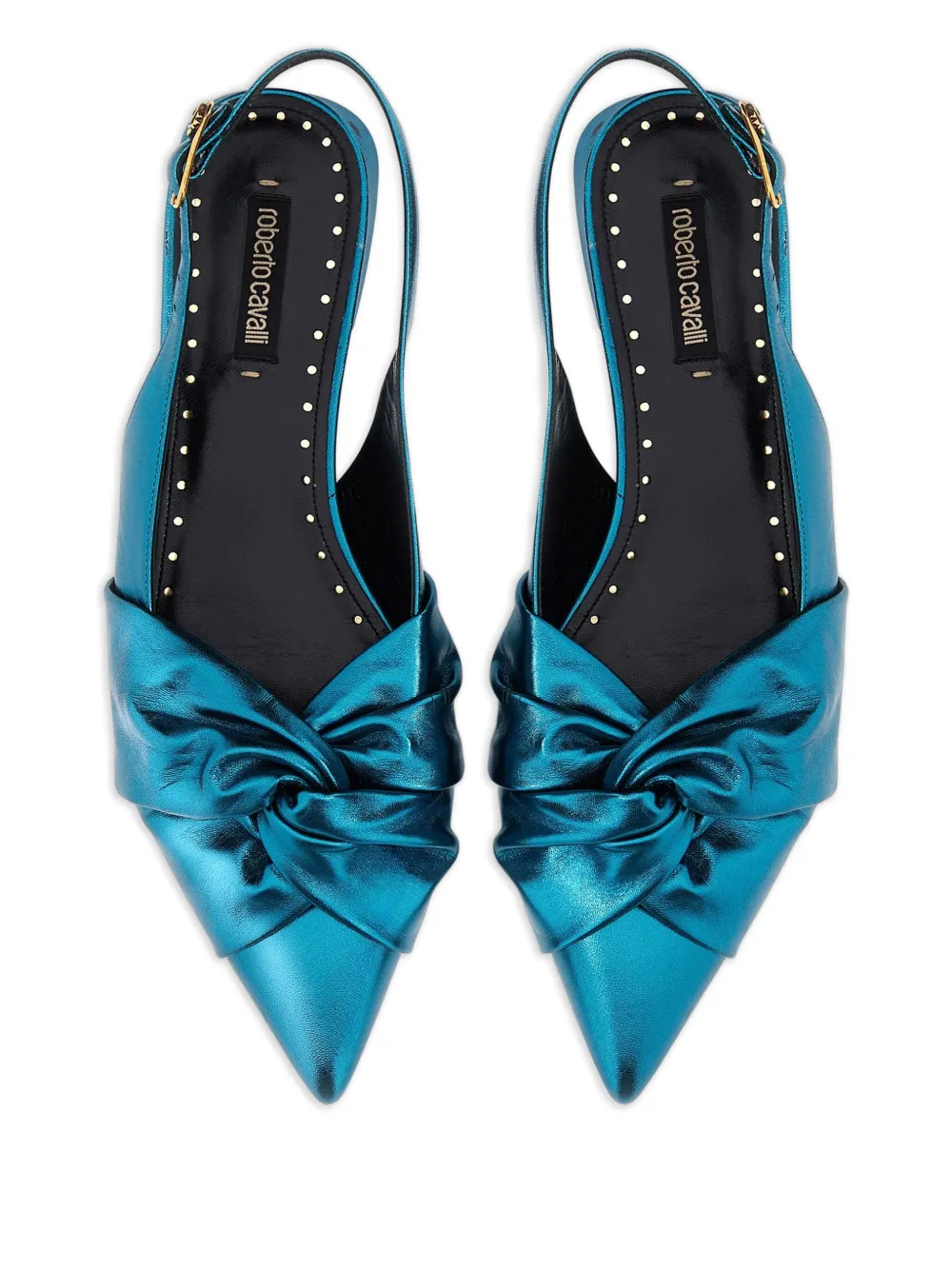 Roberto Cavalli Pumps met geknoopt detail en puntige neus Blauw