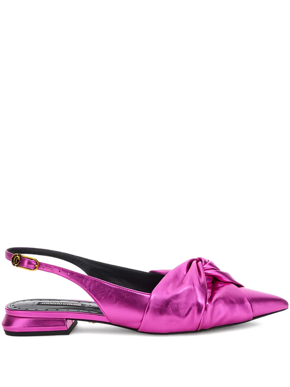 Roberto Cavalli knot-detail slingback flat pumps Pink