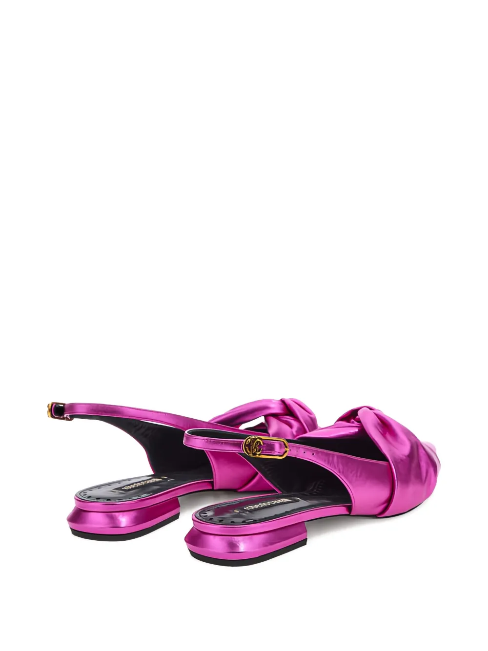 Roberto Cavalli knot-detail slingback flat pumps Pink