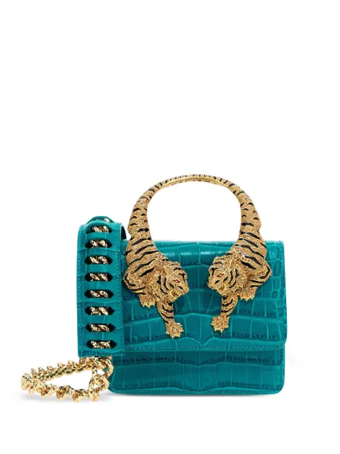Roberto Cavalli bolsa con efecto de piel de cocodrilo mini