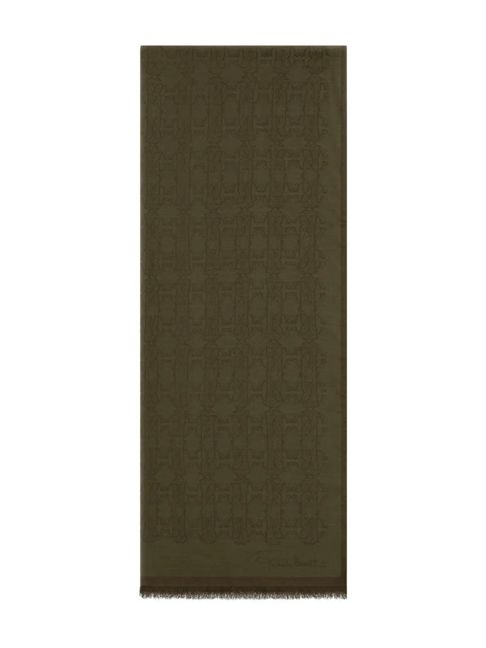 Roberto Cavalli monogram-pattern scarf | Green | Image 1
