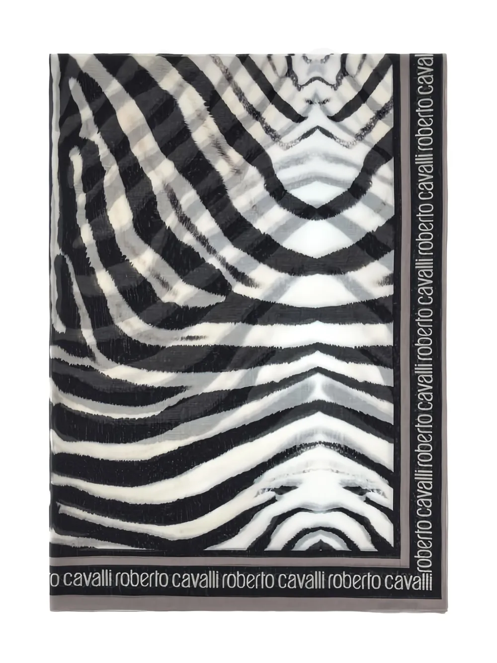 Roberto Cavalli zebra-pattern scarf | Black | Image 1