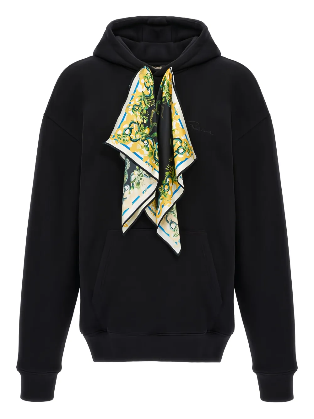 Roberto Cavalli attached-scarf hoodie | Black | Image 1