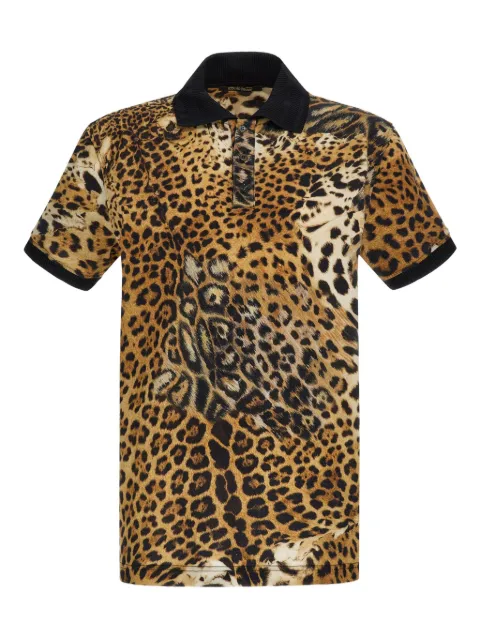 Roberto Cavalli leopard-print polo shirt