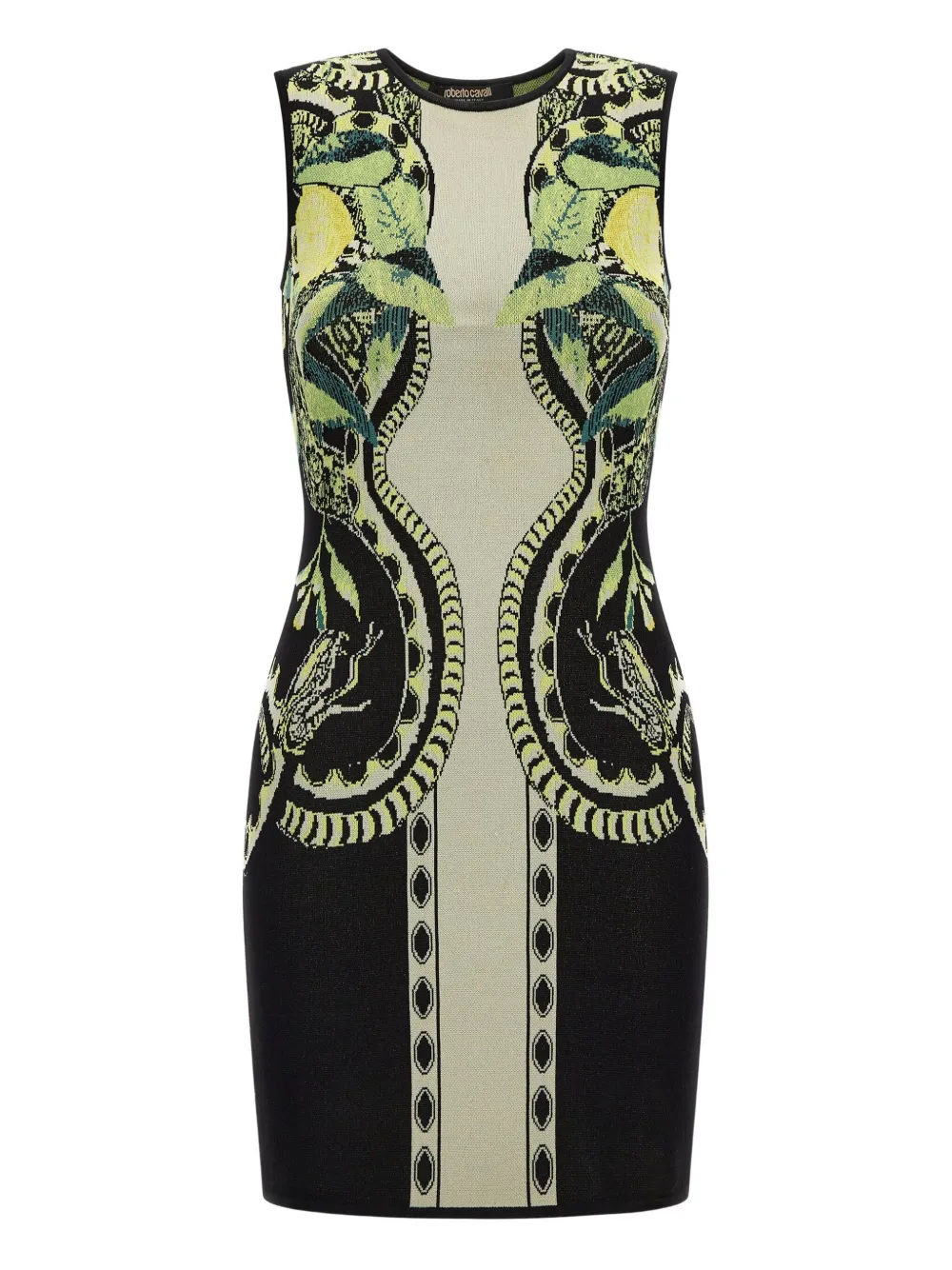 Roberto Cavalli snake-motif knitted mini dress | Black | Image 1