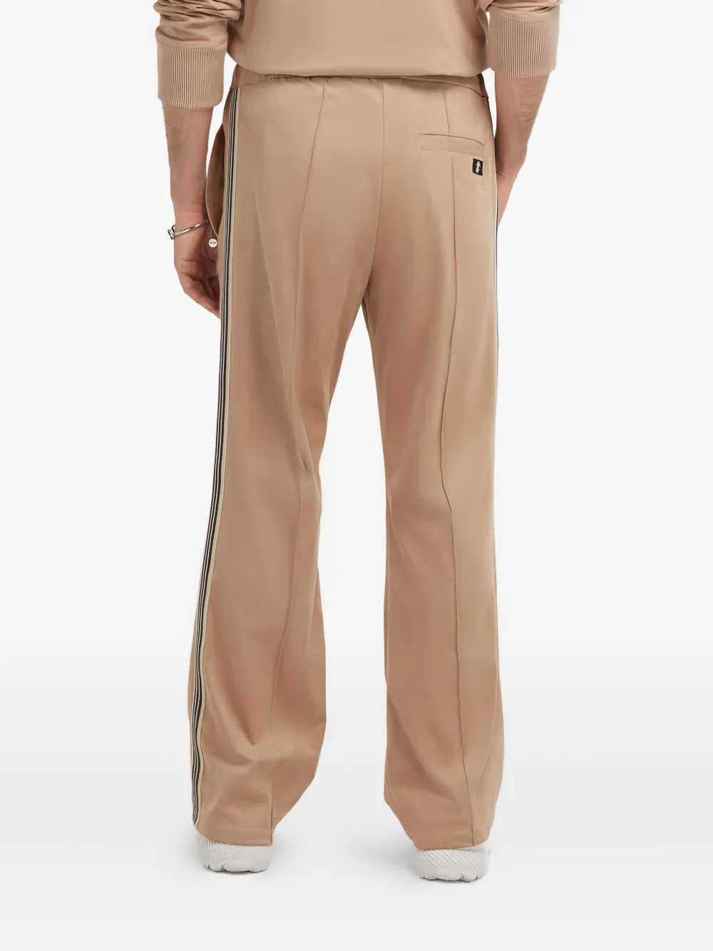 side-stripe flared trousers